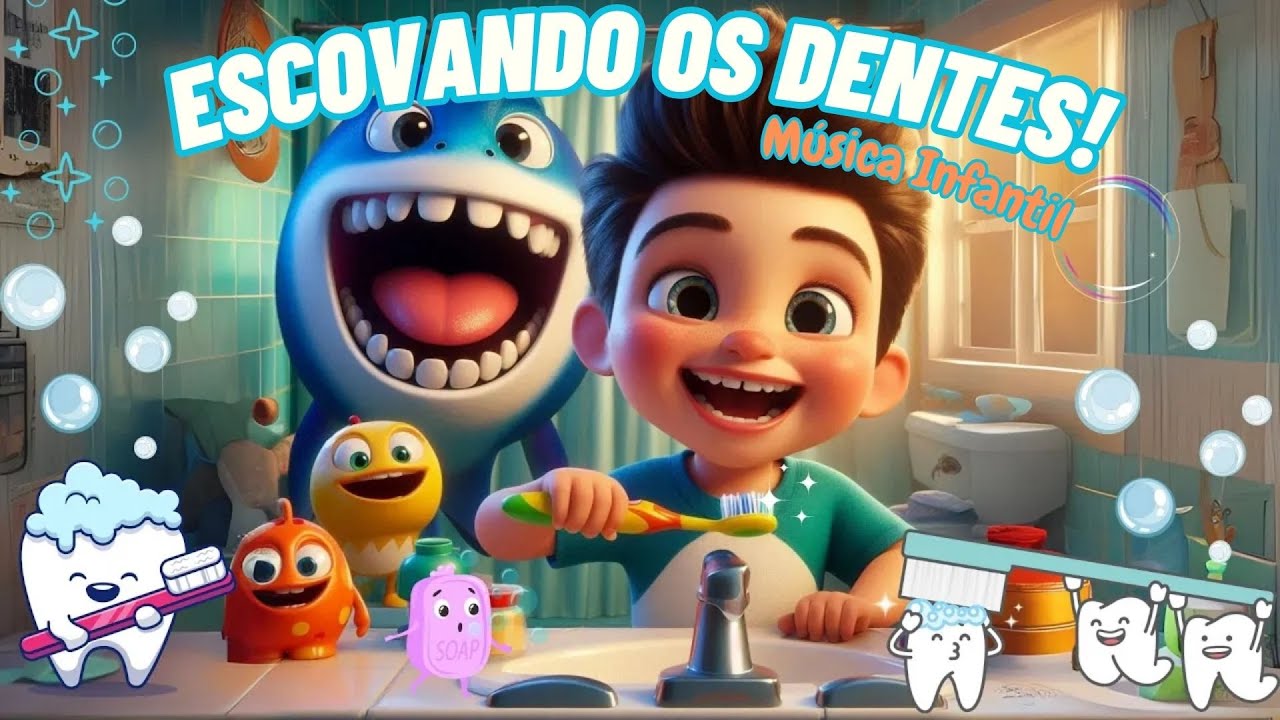 Capa do Video ESCOVANDO OS DENTES - MÚSICA INFANTIL #musicainfantil