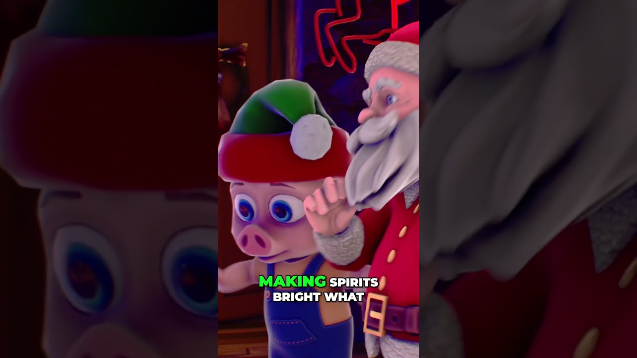 Capa do Video Jingle Bells Christmas Song Dance Three Little Pigs, Santa Claus & Big Bad Wolf! #3littlepigs