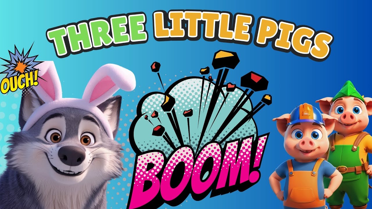 Capa do Video big bad wolf stories for toddlers! #threelittlepigs #kidscartoon
