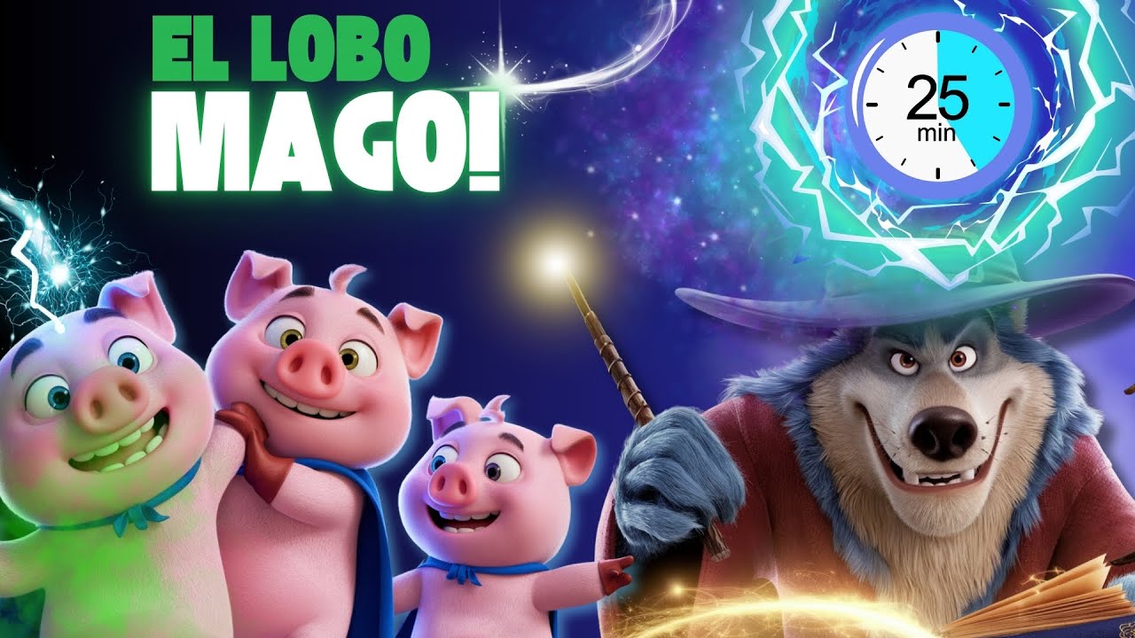 Capa do Video EL LOBO FEROZ y LOS TRES CERDITOS CUENTOS INFANTILES 25 MIN #lostrescerditos