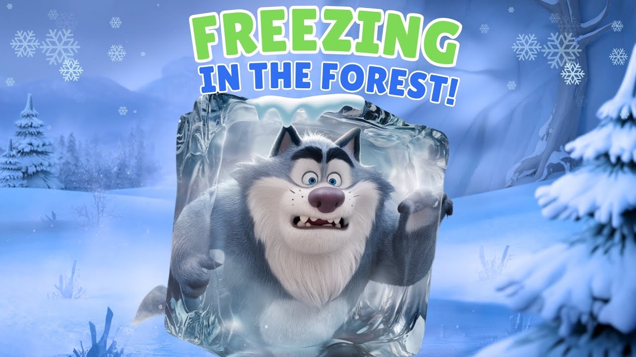Capa do Video The BIG BAD WOLF Freezing in the forest CARTOON!! #3littlepigs #badwolf  #kidscartoon