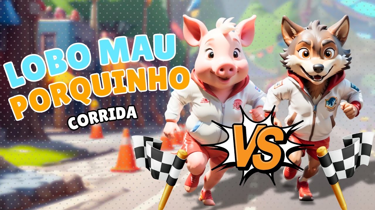 Capa do Video PORQUINHO contra o LOBO MAU na CORRIDA mais rápida de todas!