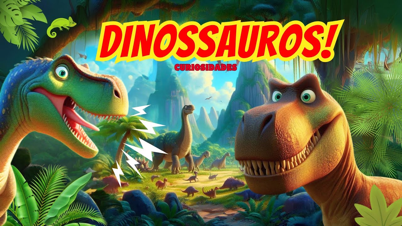 Capa do Video DINOSSAURO T-REX BRAQUIOSSAURO 🦖 - DESENHO INFANTIL #desenhoinfantil #desenhosanimados #dino