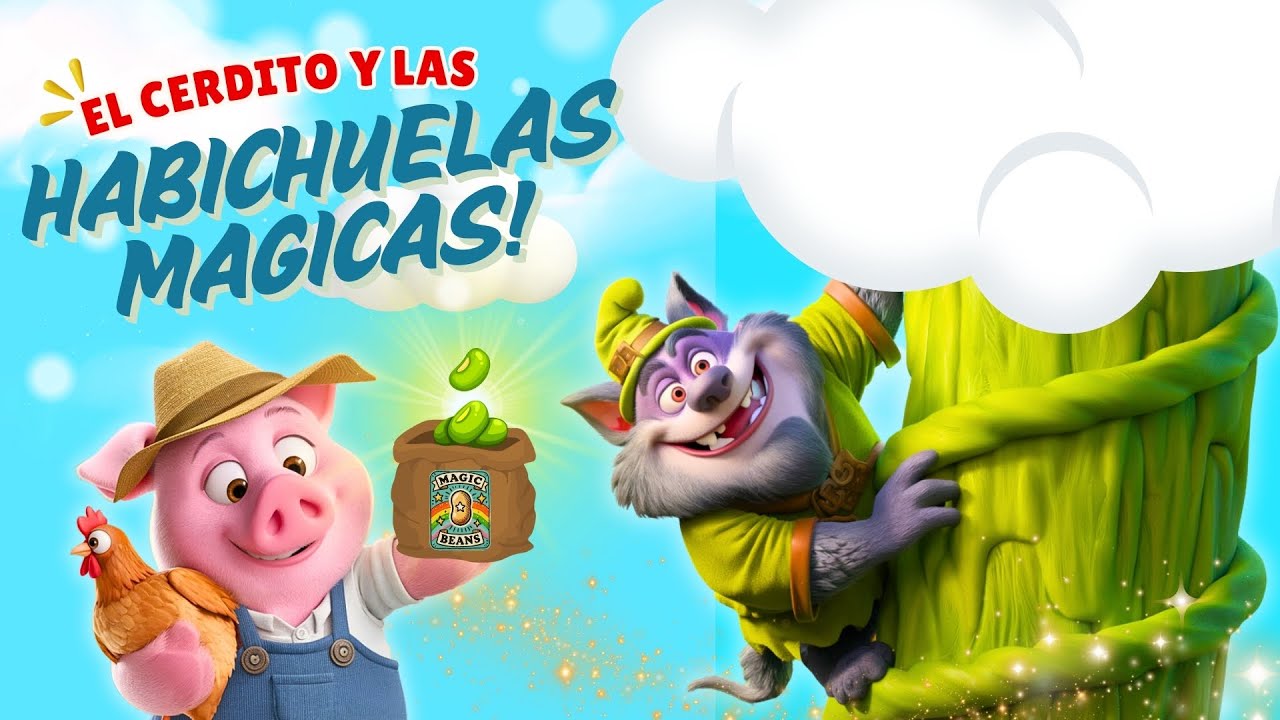 Capa do Video EL CERDITO y las HABICHUELAS MÁGICAS -  Cuentos infantiles en Español #lostrescerditos