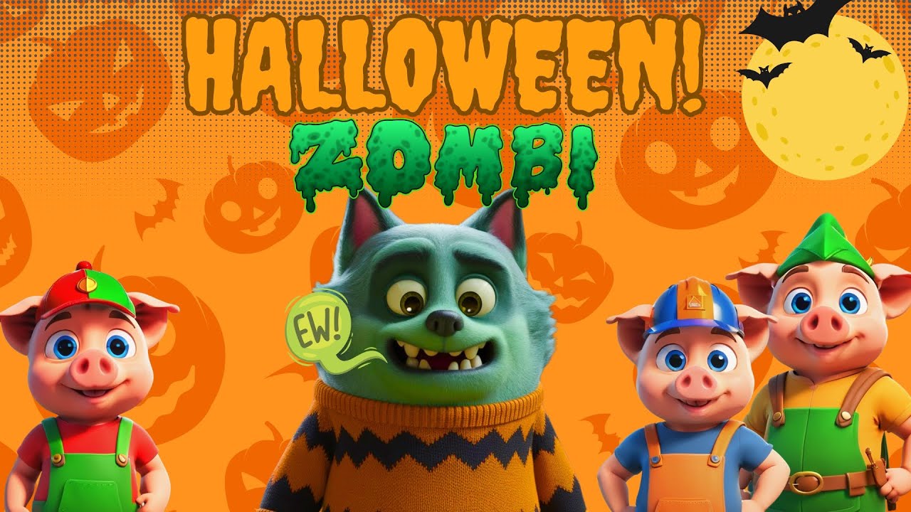 Capa do Video EL LOBO FEROZ intenta transformar a LOS 3 CERDITOS en ZOMBIS! #lostrescerditos #halloweenparaniños