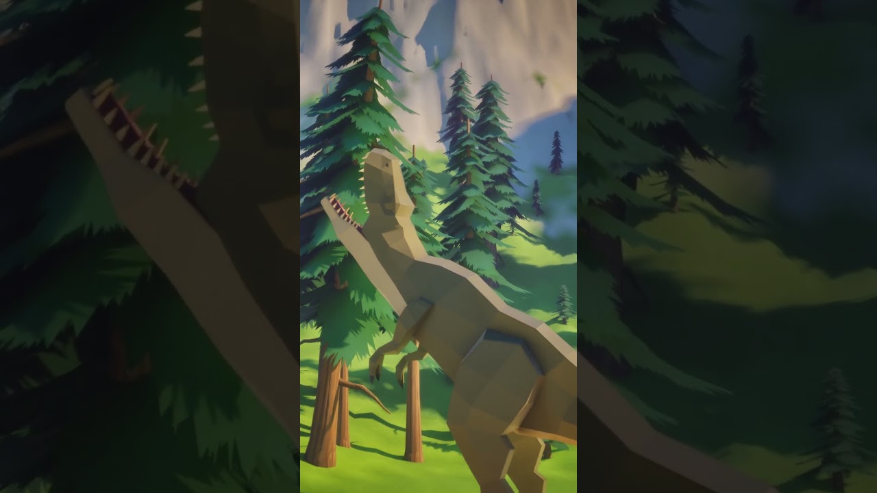 Capa do Video DINOSSAURO T-Rex perseguindo a menina indefesa #shorts