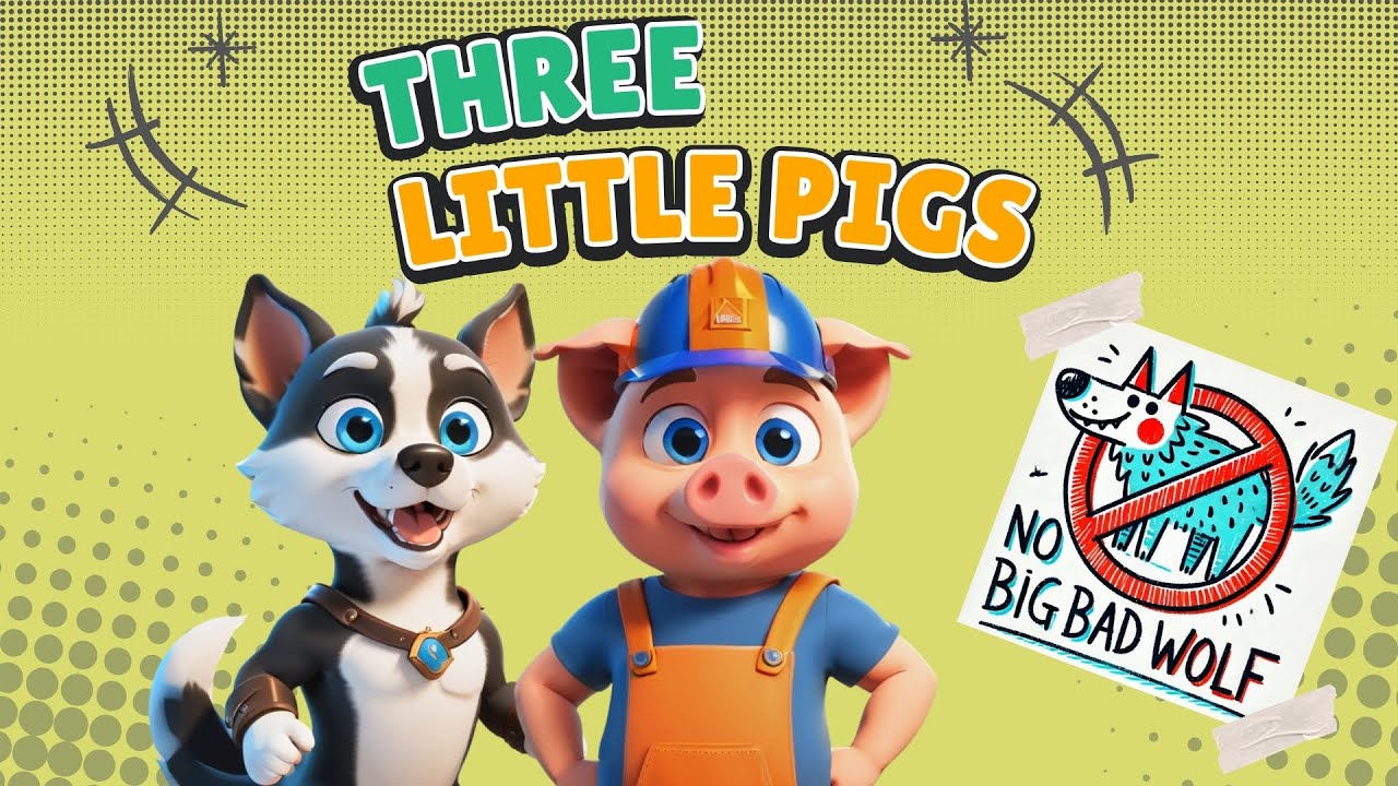 Capa do Video THREE LITTLE PIGS CARTOON for kids! #3littlepigs #englishcartoonforkids