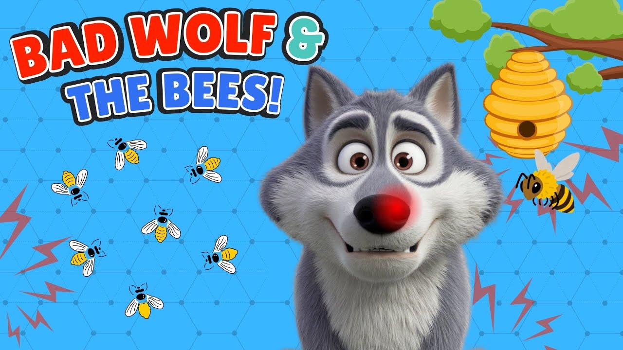Capa do Video BIG BAD WOLF THREE LITTLE PIGS & THE BEES CARTOON for kids! #3littlepigs #englishcartoonforkids
