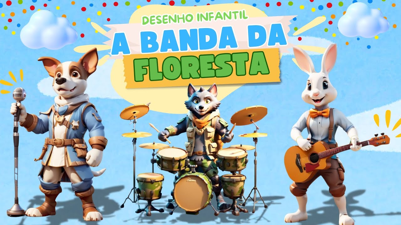 Capa do Video LOBO MAU - MÚSICA na FLORESTA! Desenho Infantil
