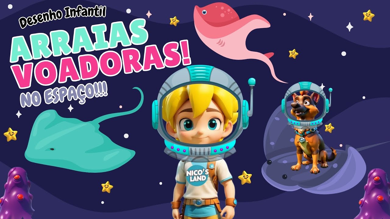 Capa do Video AVENTURA no ESPAÇO 🛸✨ DESENHO INFANTIL