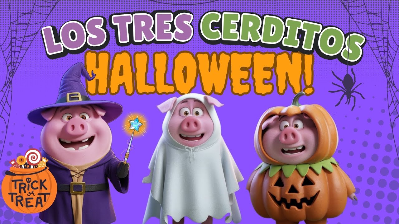Capa do Video LOS TRES CERDITOS HALLOWEEN Cuento Infantil #lostrescerditos