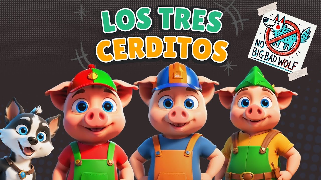 Capa do Video LOS TRES CERDITOS y EL LOBO FEROZ Cartoons en Espanol para Ninos