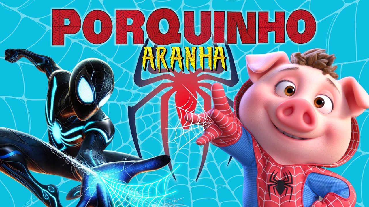 Capa do Video O PORQUINHO ARANHA na fábrica de Brinquedos do LOBO MAU
