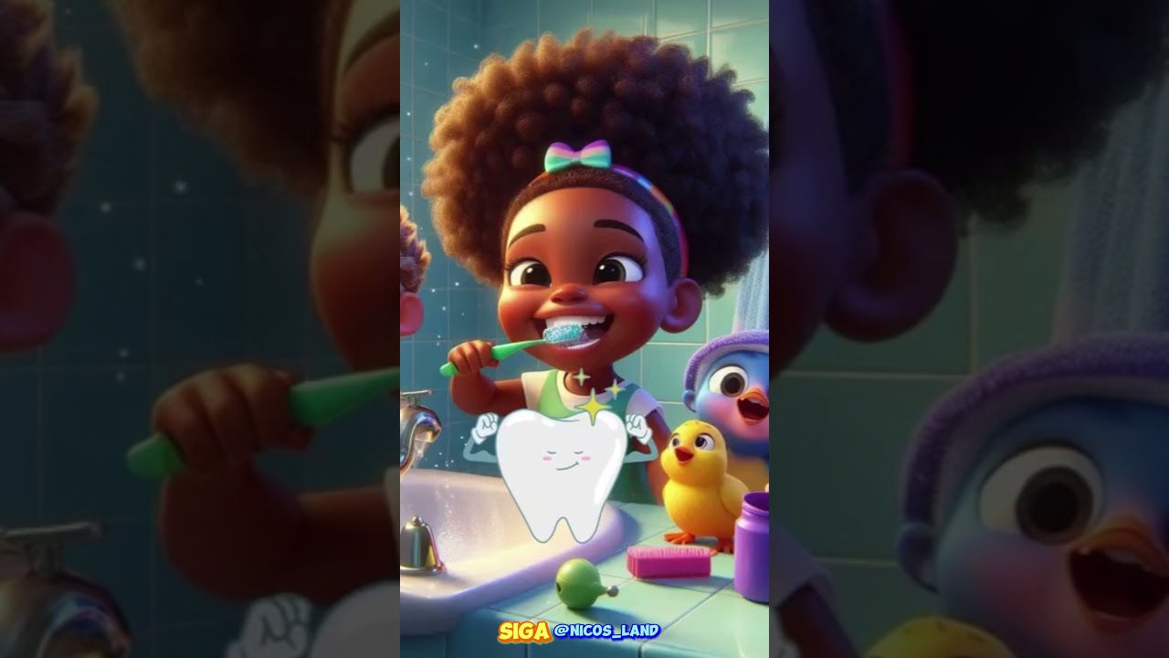 Capa do Video #shorts MUSICA INFANTIL ESCOVAR os DENTES e TOMAR BANHO é legal!#shortsyoutube #musicainfantil