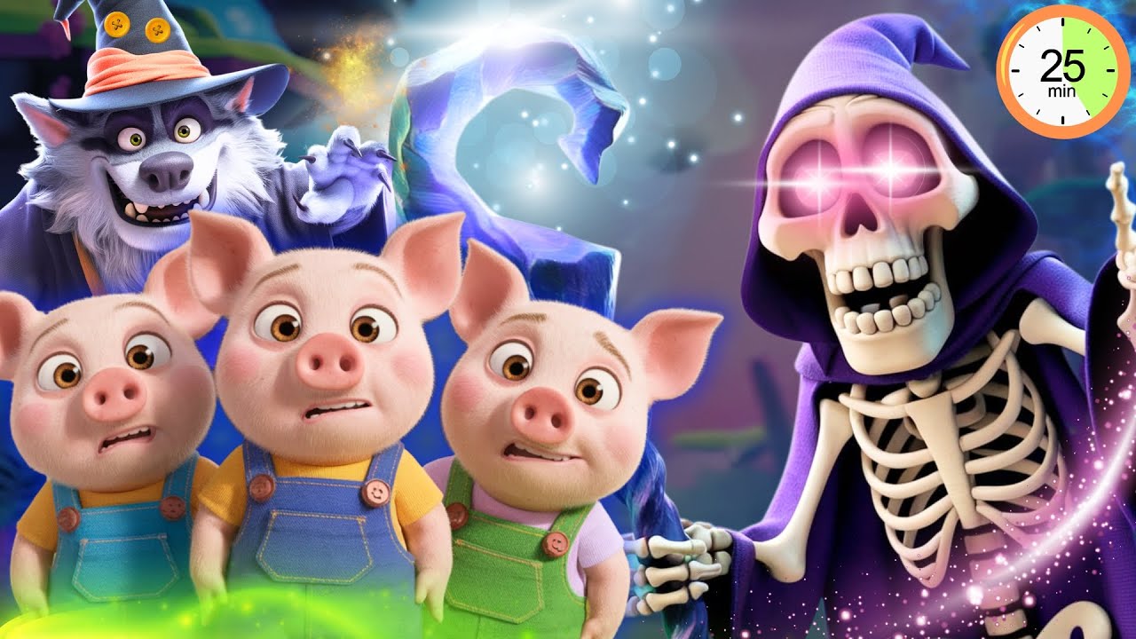 Capa do Video ¡LOBO MAGO y los 3 CERDITOS Luchan por la Magia! ¡Les Robaron los Poderes! 😱 #lostrescerditos