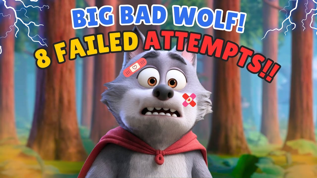 Capa do Video BIG BAD WOLF try to CATCH the 3 LITTLE PIGS! #threelittlepigs #kidscartoon #bigbadwolf