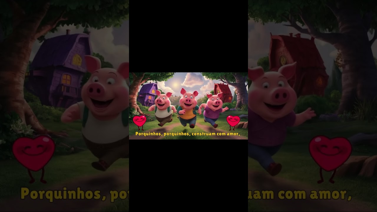 Capa do Video OS 3 PORQUINHOS - HISTÓRIA CANTADA!!! 🐷🌳 #shorts #3porquinhos