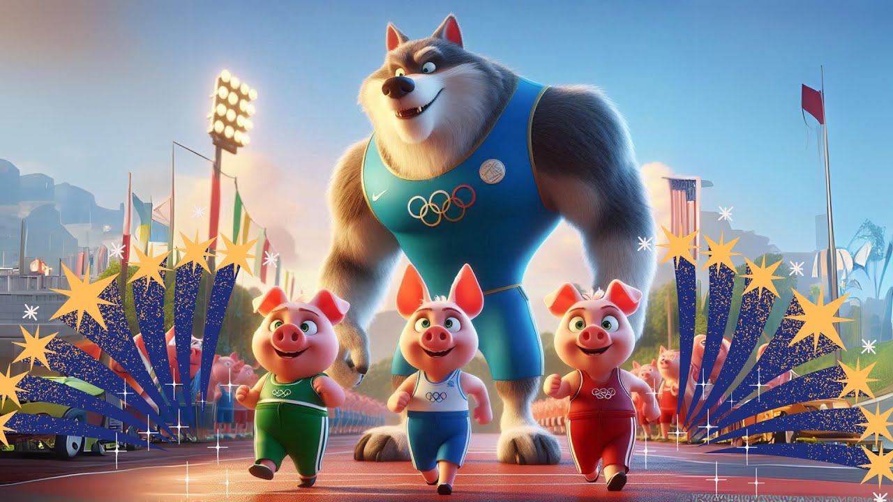 Capa do Video LOBO MAU E OS TRÊS PORQUINHOS nas Olimpíadas - DESENHO INFANTIL