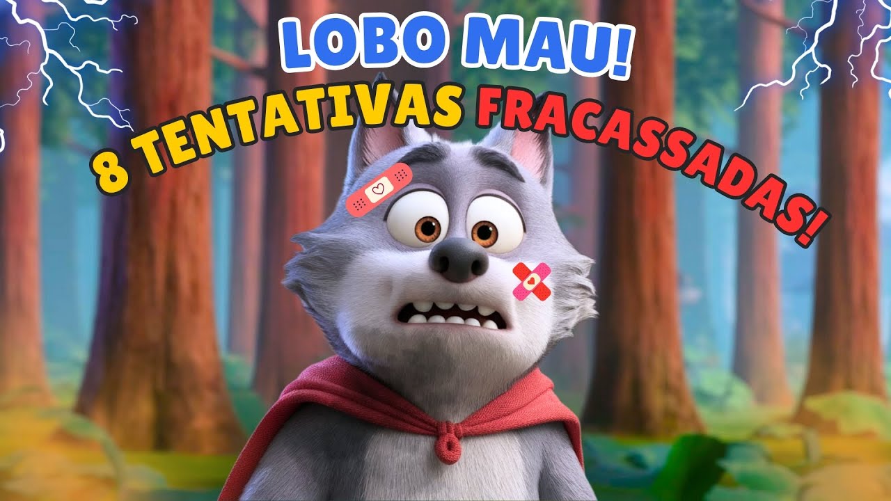 Capa do Video Planos do LOBO MAU para pegar OS 3 PORQUINHOS! #ostrêsporquinhos #desenhoinfantil