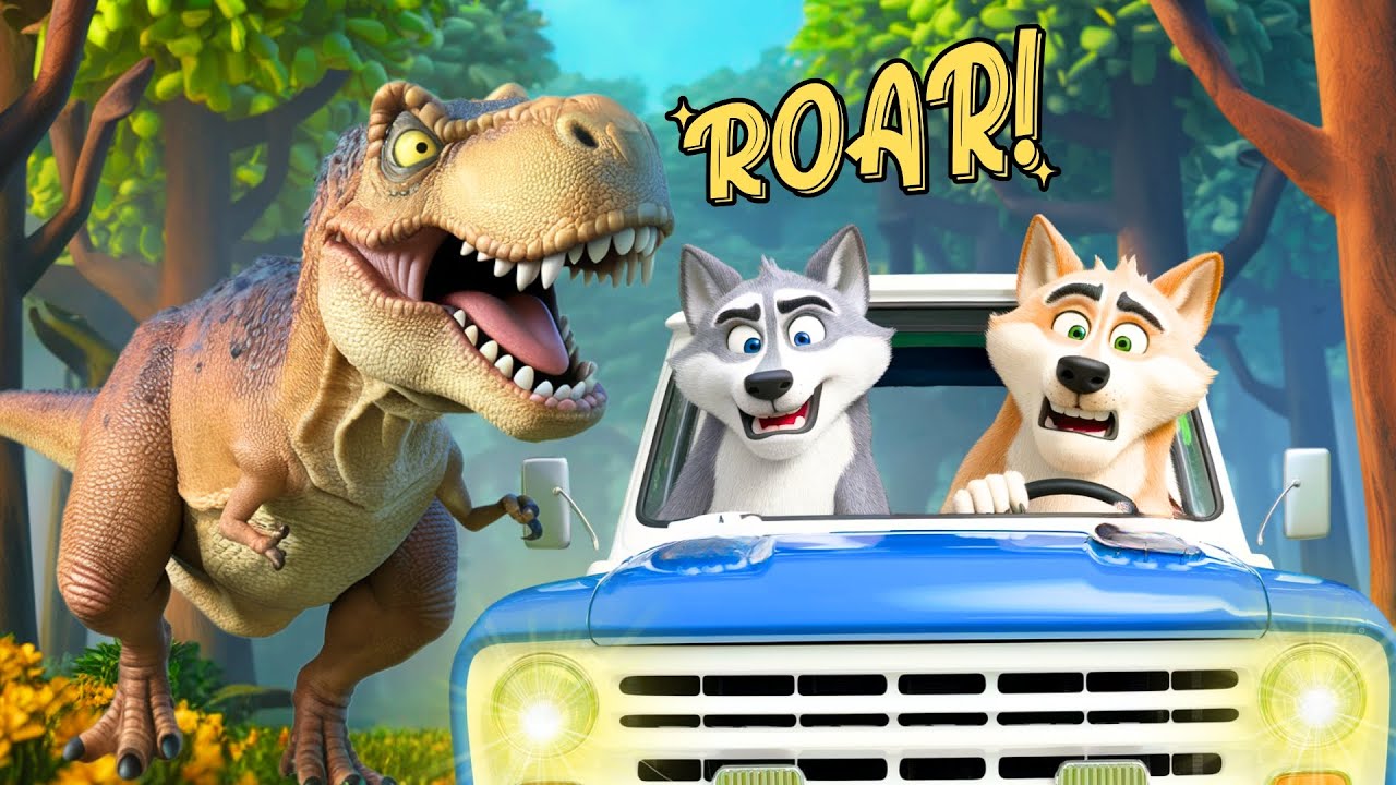 Capa do Video LOS TRES CERDITOS y el LOBO FEROZ Contra un DINOSAURIO T-Rex! ¿Quién Gana?🔥 #trex #lostrescerditos