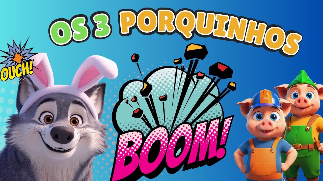 Capa do Video 3 PORQUINHOS e O LOBO DESENHO! #ostresporquinhos #desenhoinfantil