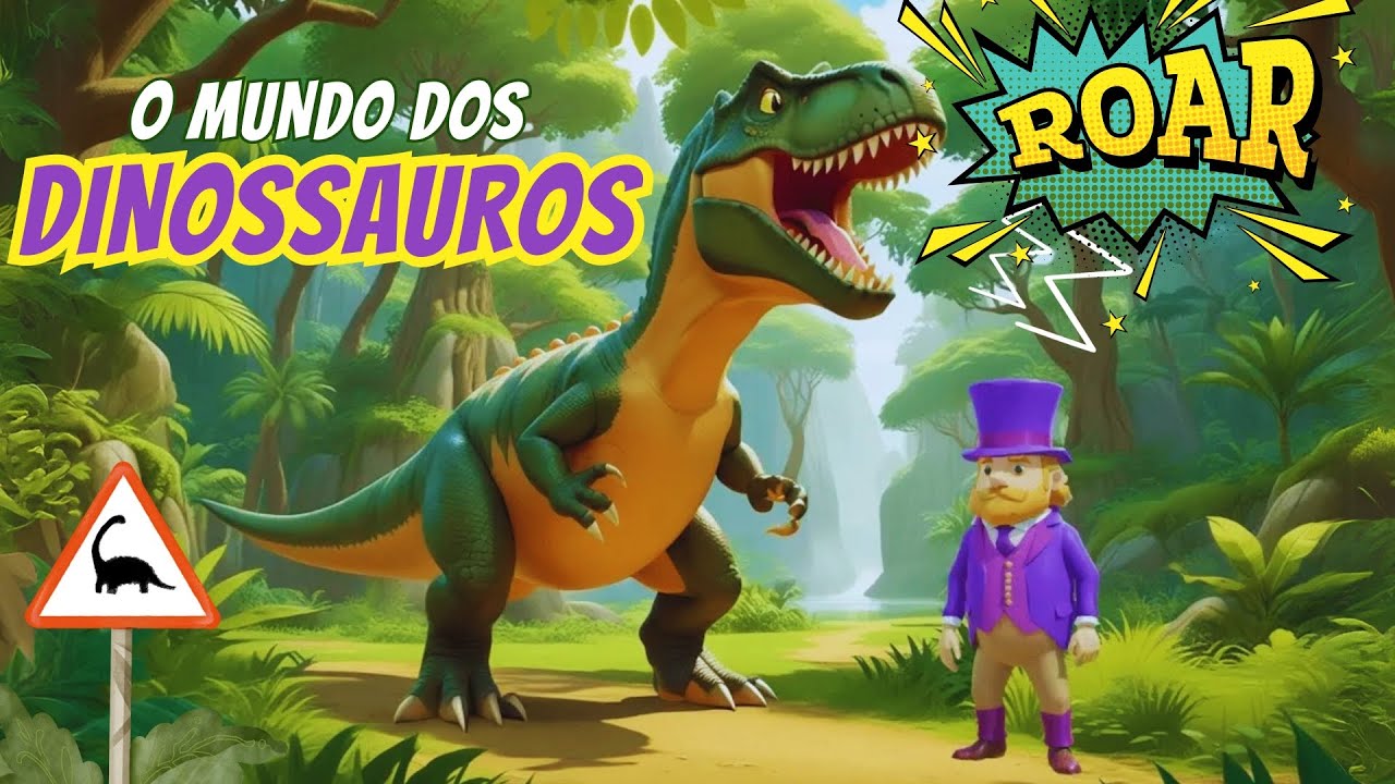 Capa do Video O MUNDO dos DINOSSAUROS - TREX - DESENHO ANIMADO