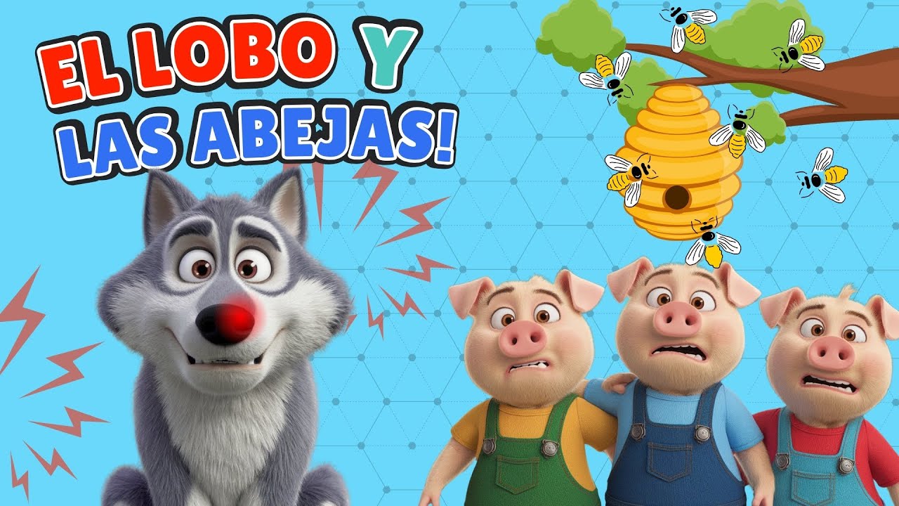 Capa do Video LOS TRES CERDITOS EL LOBO FEROZ Y LAS ABEJAS! #lostrescerditos #cuentosinfantiles #loboferoz